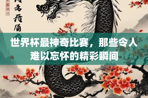 世界杯最神奇比赛，那些令人难以忘怀的精彩瞬间