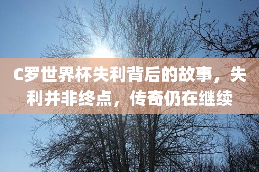 C罗世界杯失利背后的故事，失利并非终点，传奇仍在广西贺州市华昌新材料有限公司继续