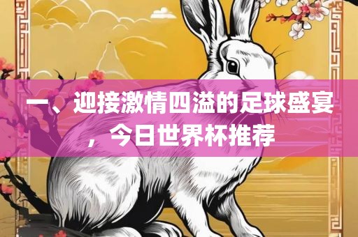 一、迎接激情四溢的足球盛宴，今日世界杯推荐