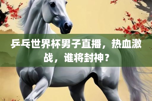 乒乓世界杯男子直播，热血激战，谁将封神？