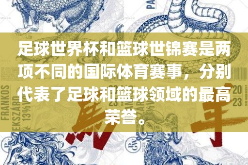 足球世界杯和篮球世锦赛是两项不同的国际体育赛事，分别代表了足球和篮球领域的最高荣誉。