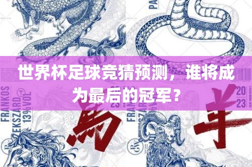 世界杯足球竞猜预测，谁将成为最后的冠军？