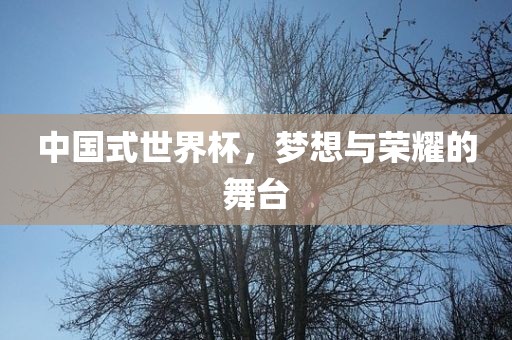 中国式世界杯，梦想与荣耀的舞台