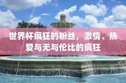 世界杯疯狂的粉丝，激情、热爱与无与伦比的疯狂