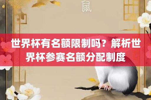 世界杯有名额限制吗？解析世界杯参赛名额分配制度