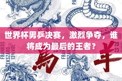 世界杯男乒决赛，激烈争夺，谁将成为最后的王者？