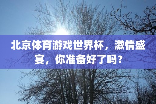 北京体育游戏世界杯，激情盛宴，你准备好了吗？
