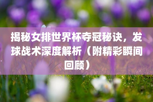 揭秘女排世界杯夺冠秘诀，发球战术深度解析（附精彩瞬间回顾）