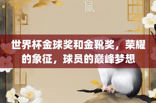 世界杯金球奖和金靴奖，荣耀的象征，球员的巅峰梦想