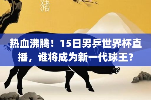 热血沸腾！15日男乒世界杯直播，谁将成为新一代球王？