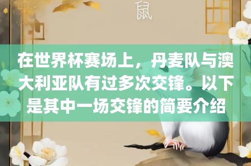 在世界杯赛场上，丹麦队与澳大利亚队有过多次交锋。以下是其中一场交锋的简要介绍