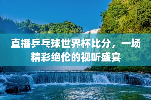 直播乒乓球世界杯比分，一场精彩绝伦的视听盛宴