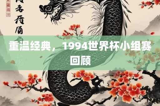 重温经典，1994世界杯小组赛回顾