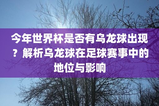 今年世界杯是否有乌龙球出现？解析乌龙球在足球赛事中的地位与影响