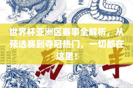世界杯亚洲区赛事全解析，从预选赛到夺冠热门，一切都在这里！