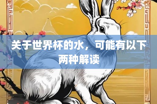 关于世界杯的水，可能有以下两种解读