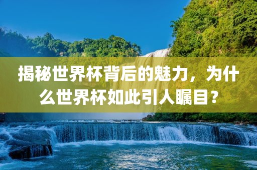 揭秘世界杯背后的魅力，为什么世界杯如此引人瞩目？