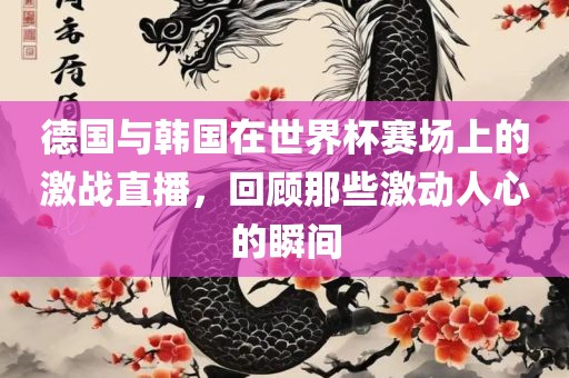 德国与韩国在世界杯赛场上的激战直播，回顾那些激动人心的瞬间