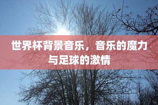 世界杯背景音乐，音乐的魔力与足球的激情