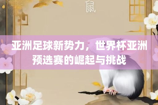 亚洲足球新势力，世界杯亚洲预选赛的崛起与挑战