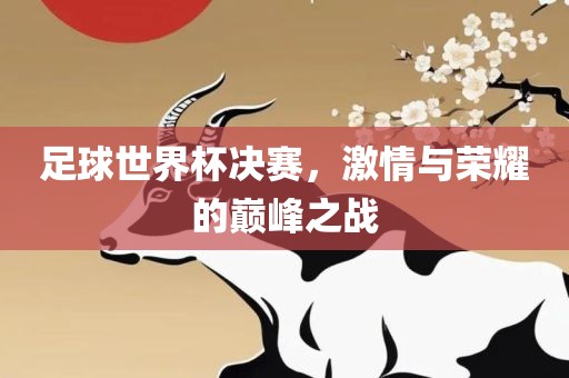 足球世界杯决赛，激情与荣耀的巅峰之战