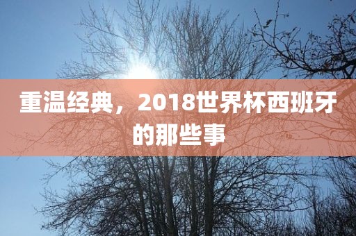 重温经典，2018世界杯西班牙的那些事