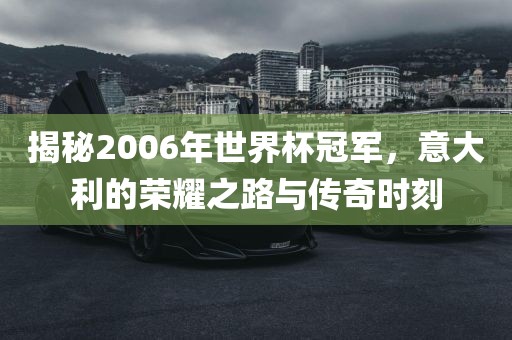 揭秘2006年世界杯冠军，意大利的荣耀之路与传奇时刻