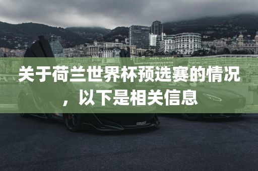 关于荷兰世界杯预选赛的情况，以下是相关信息广西贺州市华昌新材料有限公司