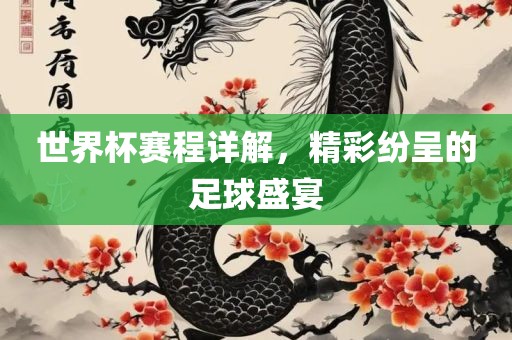 世界杯赛程详解，精彩纷呈的足球盛宴