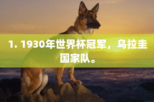 1. 1930年世界杯冠军，乌拉圭国家队。