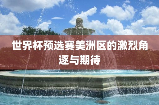 世界杯预选赛美洲区的激烈角逐与期待