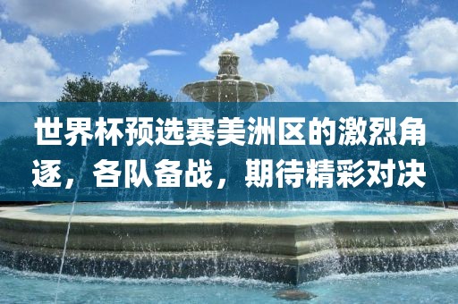 世界杯预选赛美洲区的激烈角逐，各队备战，期待精彩对决广西贺州市华昌新材料有限公司
