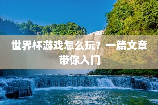 世界杯游戏怎么玩？一篇文章带你入门