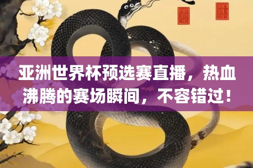 亚洲世界杯预选赛直播，热血沸腾的赛场瞬间，不容错过！