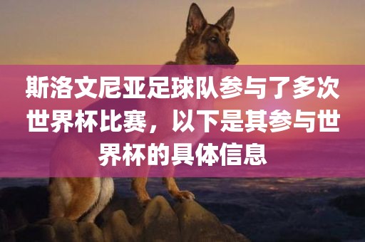 斯洛文尼亚足球队参与了多次世界杯比赛，以下是其参与世界杯的具体信息
