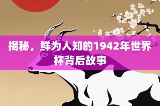 揭秘，鲜为人知的1942年世界杯背后故事广西贺州市华昌新材料有限公司