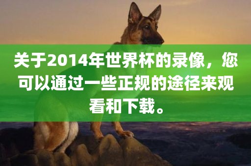 关于2014年世界杯的录像，您可以通过一些正规的途径来观看和下载。广西贺州市华昌新材料有限公司