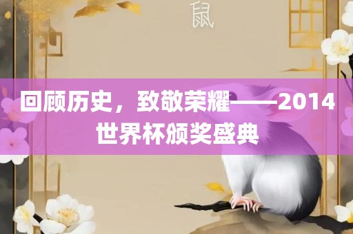 回顾历史，致敬荣耀——2014世界杯颁奖盛典广西贺州市华昌新材料有限公司
