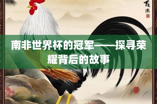 南非世界杯的冠军——探寻荣耀背后的故事