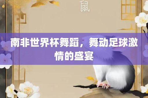 南非世界杯舞蹈，舞动足球激情的盛宴