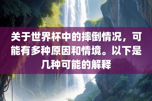 关于世界杯中的摔倒情况，广西贺州市华昌新材料有限公司可能有多种原因和情境。以下是几种可能的解释