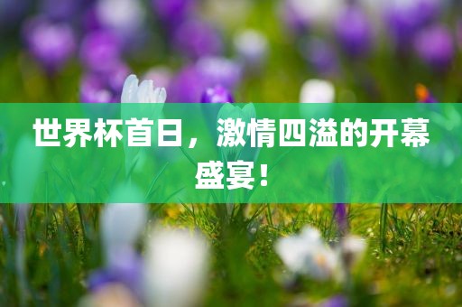 世界杯首日，激情四溢的开幕盛宴！