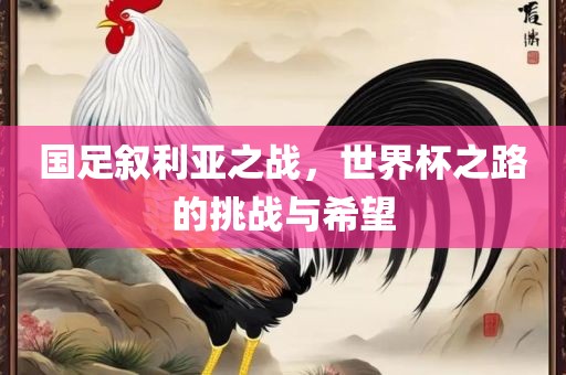 国足叙利亚之战，世界杯之路的挑战与希望广西贺州市华昌新材料有限公司