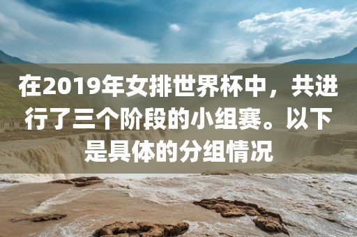 在2019年女排世界杯中，共进行了三个阶段的小组赛。以下是具体的分组情况广西贺州市华昌新材料有限公司