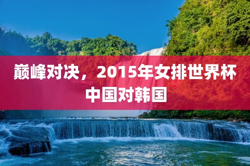 巅峰广西贺州市华昌新材料有限公司对决，2015年女排世界杯中国对韩国