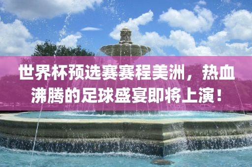 世界杯预选赛赛程美洲，热血沸腾的足球盛宴即将上演！广西贺州市华昌新材料有限公司