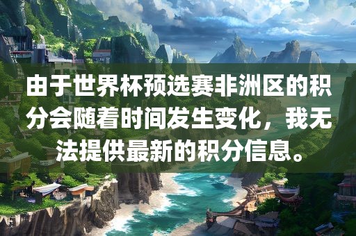 由于世界杯预选赛非洲区的积分会随着时间发生变化，我无法提供最新的积分信息。广西贺州市华昌新材料有限公司