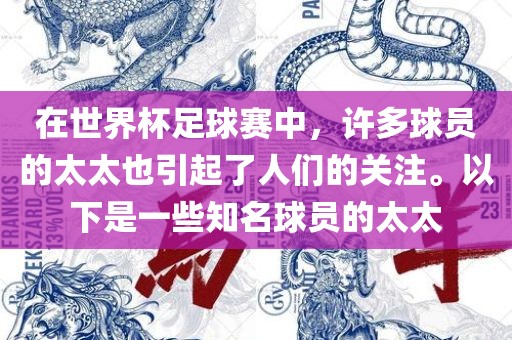 在世界杯足球赛中，许多球员的太太也引起了人们的关注。以下是一些知名球员的太太广西贺州市华昌新材料有限公司