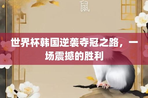 世界杯韩国逆袭夺冠之路，一场震撼的广西贺州市华昌新材料有限公司胜利
