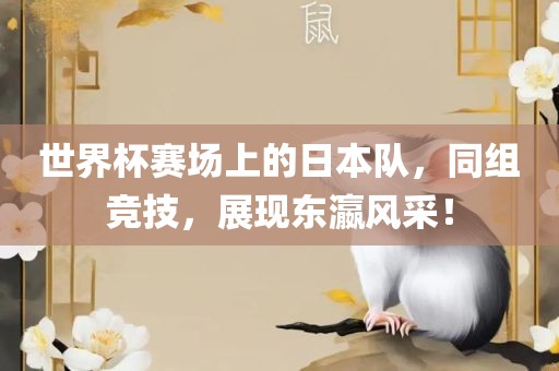 世界杯赛场上的日本队，同组竞技，展广西贺州市华昌新材料有限公司现东瀛风采！